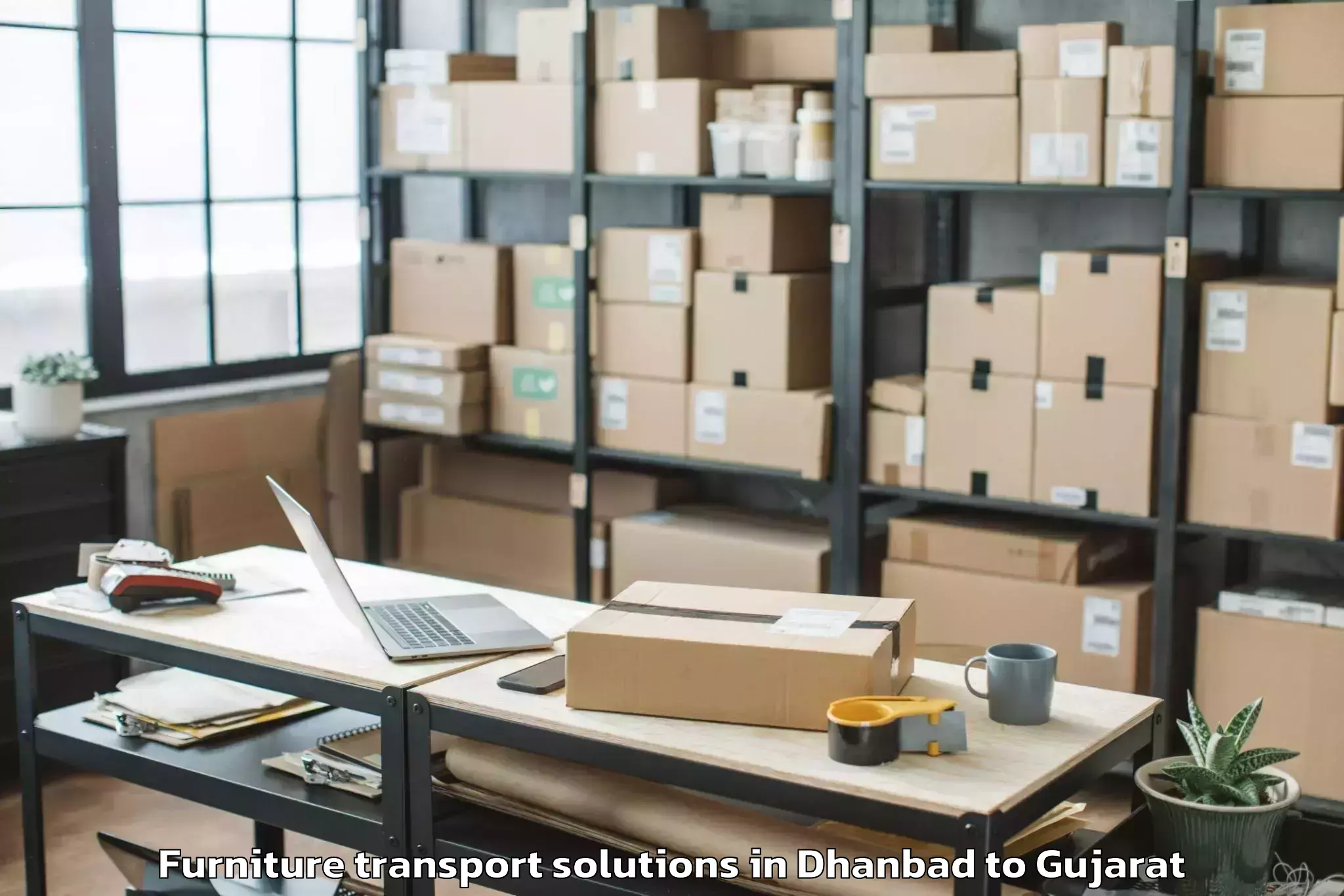 Hassle-Free Dhanbad to Bhanvad Furniture Transport Solutions